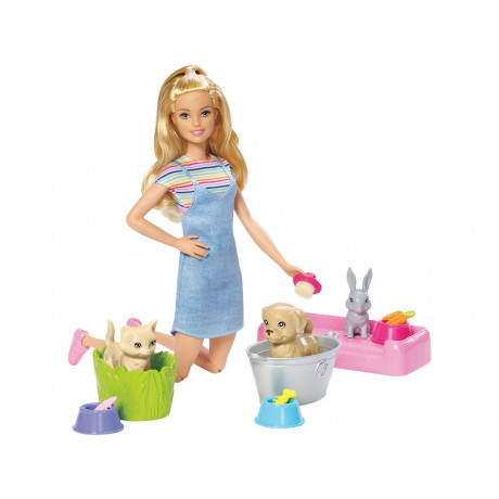 Boneca Barbie Banho De Cachorrinhos Mattel - Shopping OI BH