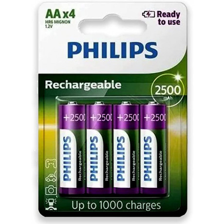 Pilha Recarregável Philips AA x 4 Und. - Shopping OI BH