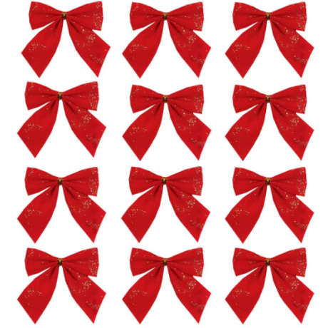 Kit 12 Laços Vermelho Natal Enfeite 6,5 cm Atacado - sHOPPING oi bh