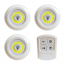 Kit 3 Lâmpadas Luminária Led Controle Sem Fio Spot Remoto 15W - Shopping OI BH