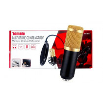  Kit Microfone Estúdio Condensador Profissional aux MT-1026 Com Pop Filter + Aranha + Braço Articulado (tomate)- Shopping Oi -BH