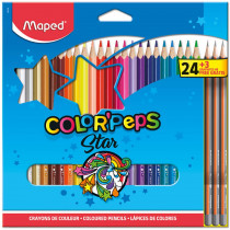 Lápis de Cor 24 cores + 3 lápis grafite - Maped-Shopping OI BH 