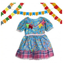 Vestido Infantil De Festa Junina Caipira 