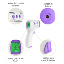 Termômetro Digital de Testa e corpo - adultos e crianças Aiqura AD801- Shopping Oi BH