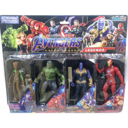 Kit Cartela com 4 bonecos Avengers Vingadores