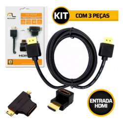Kit HDMI Com Cabo 1.4 1,8M e Adaptador T+L - WI289