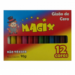 Gizão de Cera Magix com 12 cores - 12 unidades