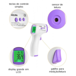 Termômetro Digital de Testa e corpo - Adultos e crianças Aiqura AD801